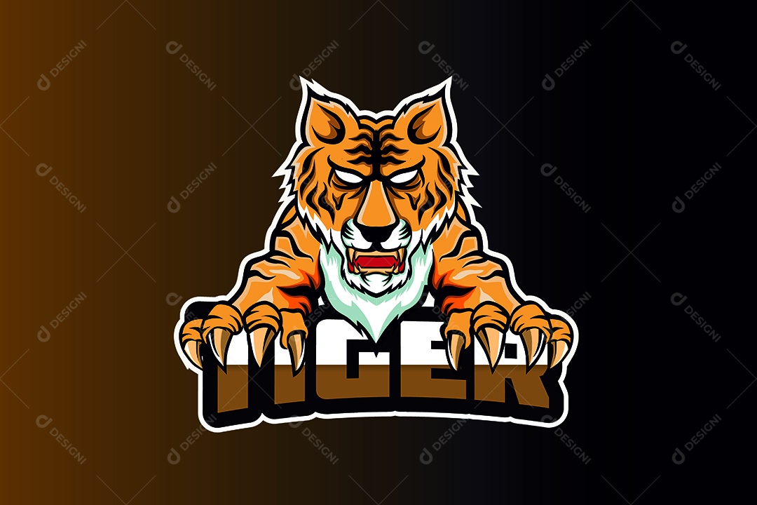 Tigre Mascote Ilustração Vetor EPS