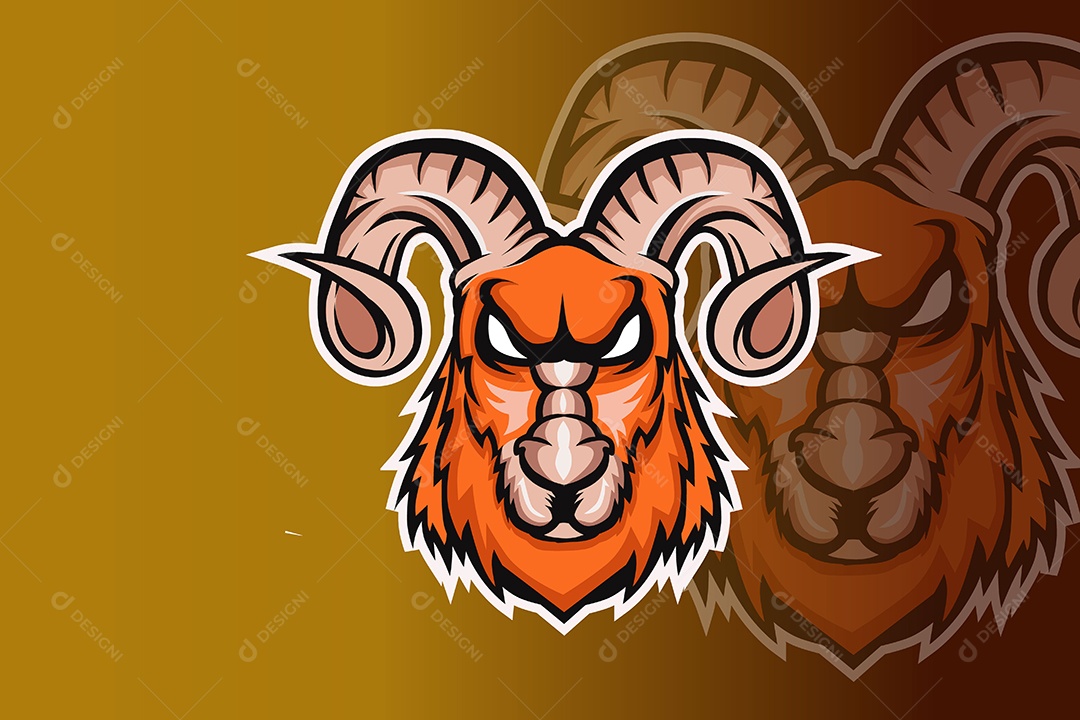 Bode Mascote Ilustração Vetor EPS