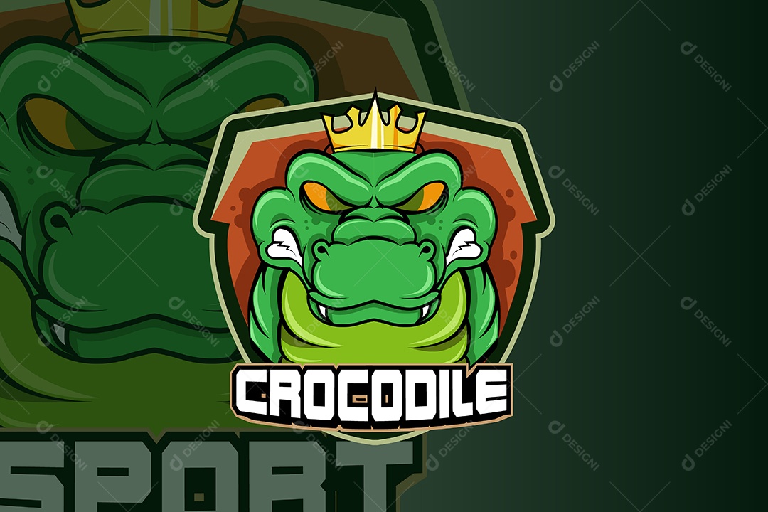 Crocodilo Mascote Ilustração Vetor EPS