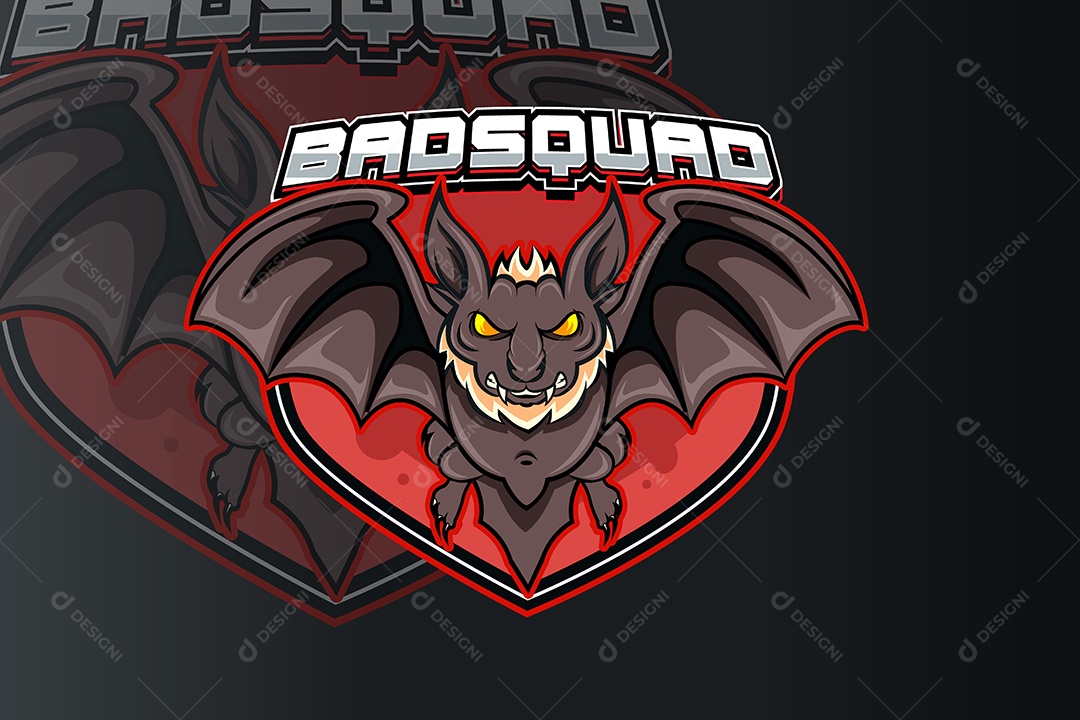 Morcego Mascote Ilustração Vetor EPS