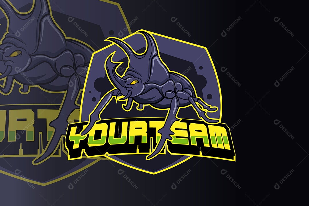 Besouro Mascote Ilustração Vetor EPS