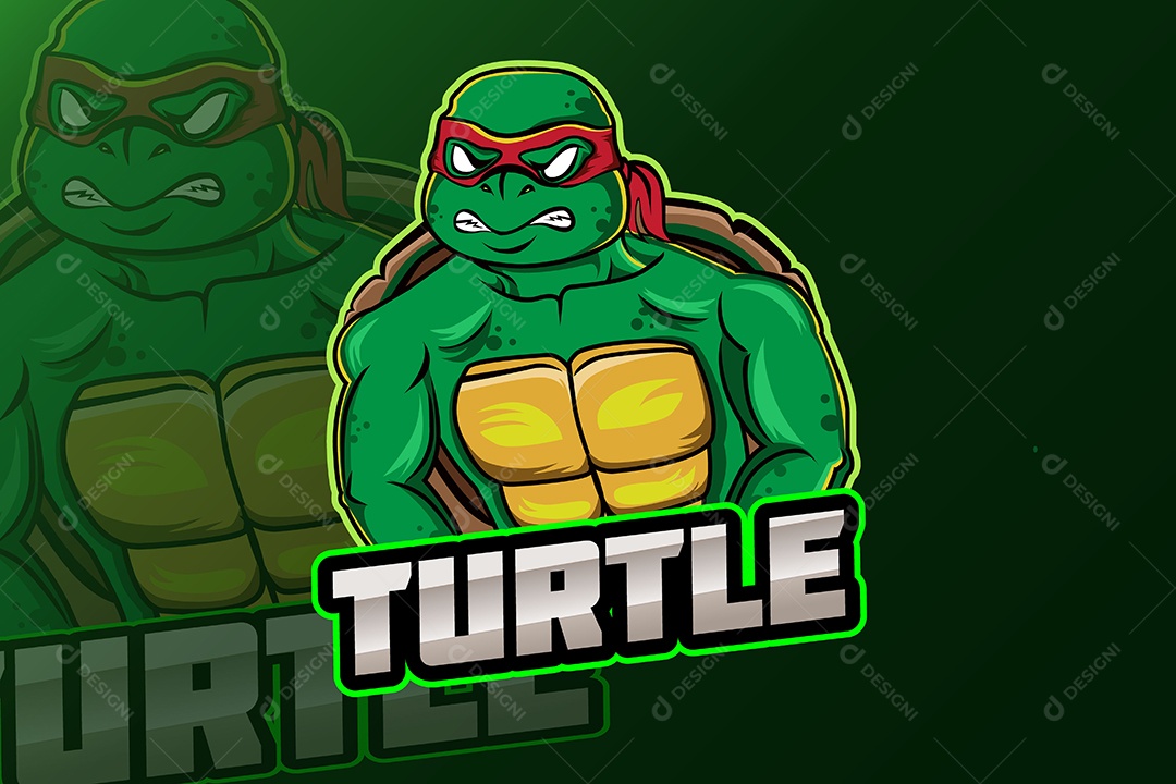 Tartaruga Mascote Ilustração Vetor EPS