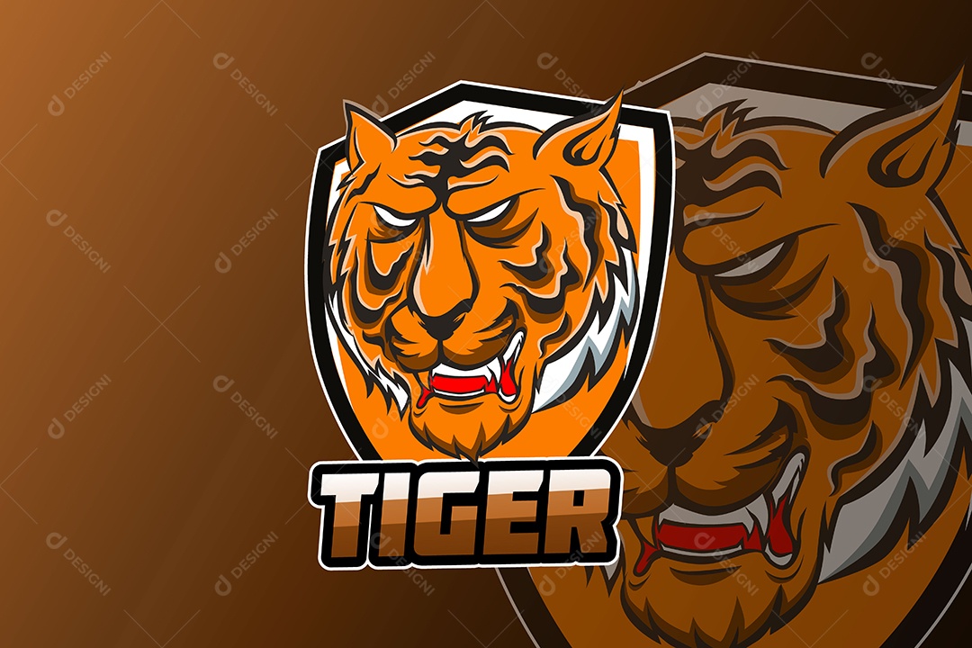 Tigre Mascote Ilustração Vetor EPS