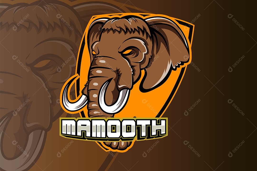 Elefante Mascote Ilustração Vetor EPS