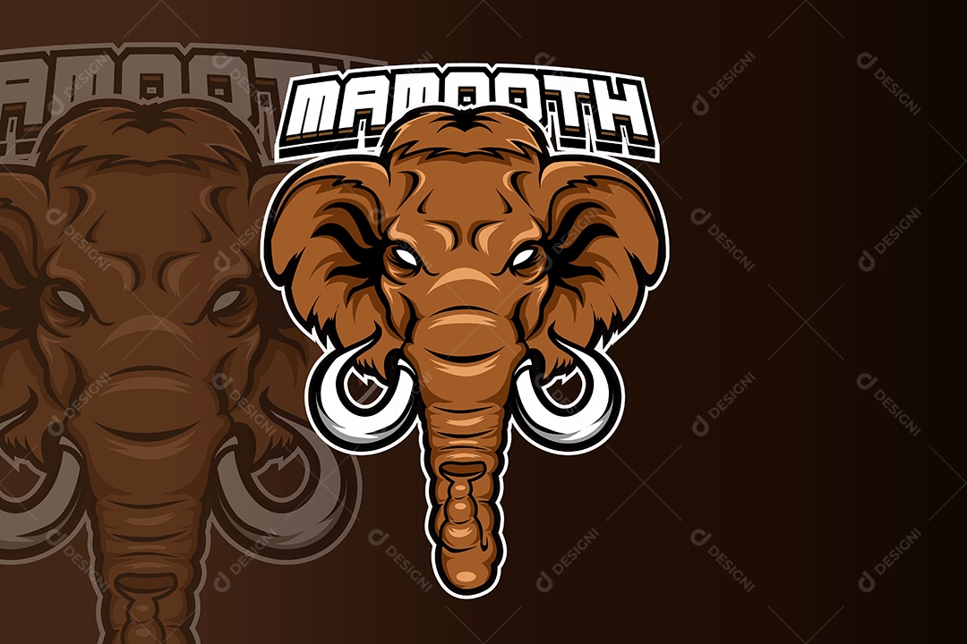 Elefante Mascote Ilustração Vetor EPS