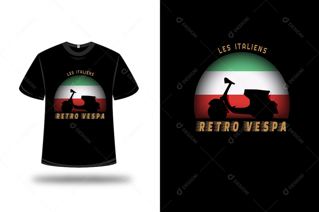 Camiseta Os Italianos Vespa Retrô Vetor EPS