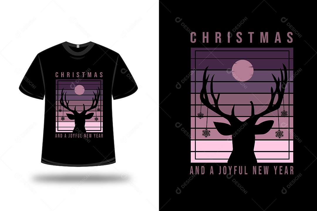 Camiseta Natal e Um Feliz Ano Novo Vetor EPS