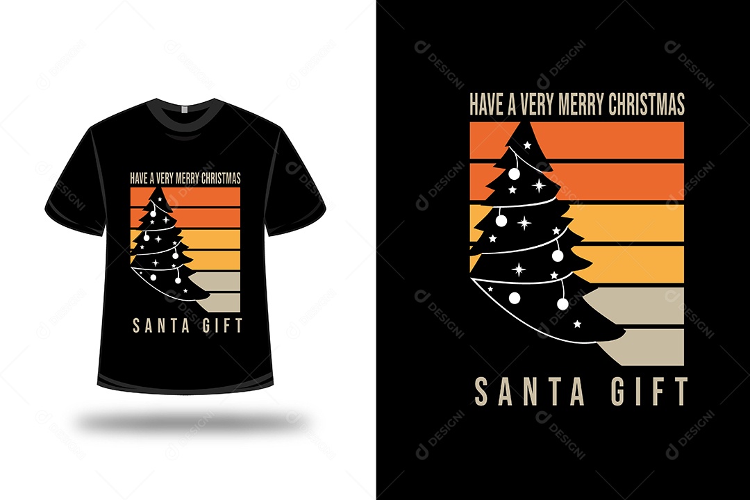 Camiseta Tenha Um Feliz Natal Presente De Papai Noel Vetor EPS