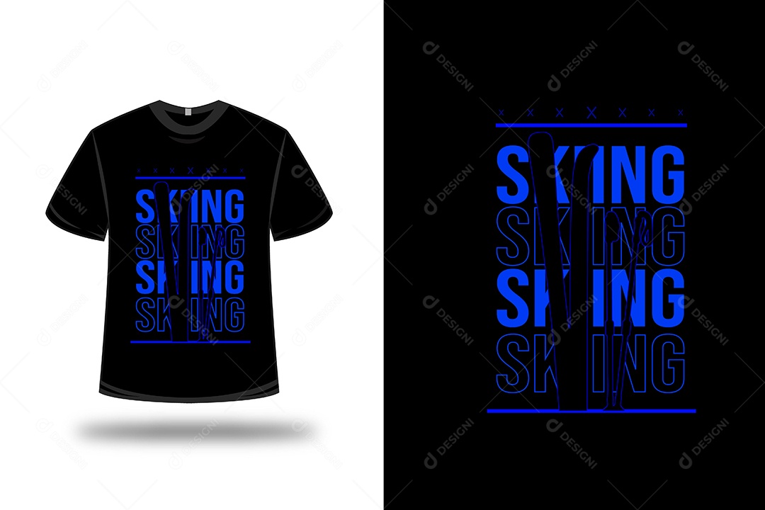 Camiseta Esquiando Vetor EPS