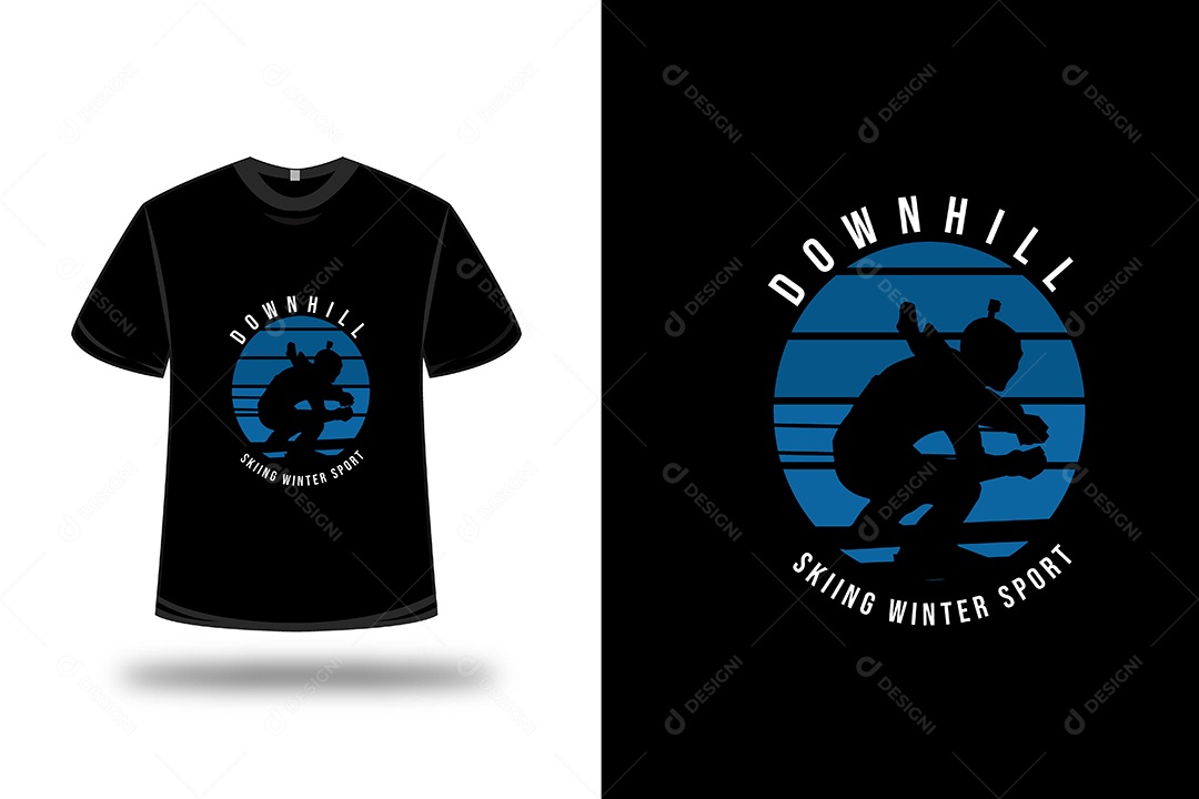 Camiseta Esqui Alpino Esporte De Inverno Vetor EPS