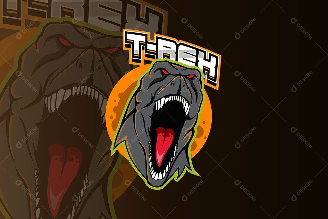 Dinossauro Mascote Ilustração Vetor EPS