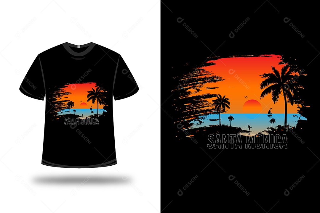 Camiseta Santa Mônica Vetor EPS