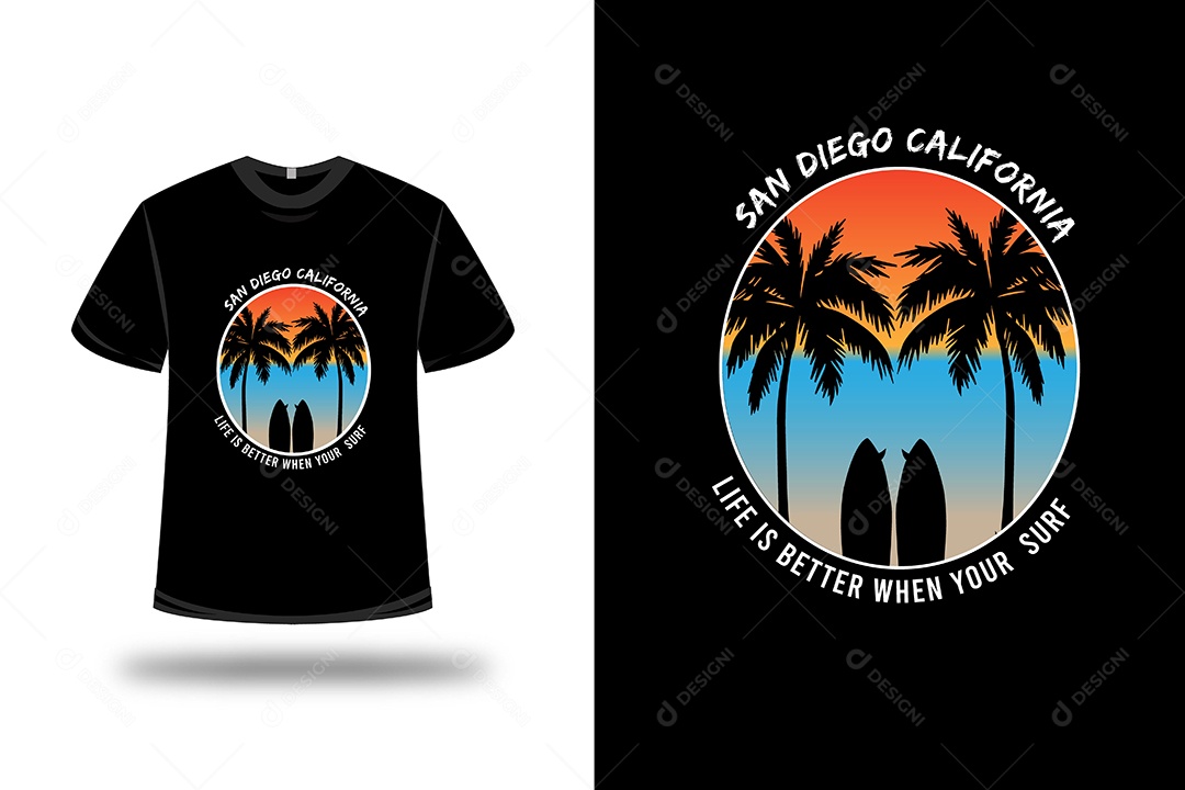 Camiseta São Diego Califórnia Vetor EPS