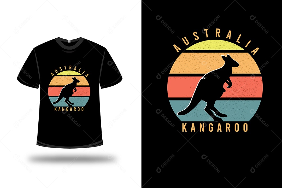 Camiseta Canguru Australiano Vetor EPS