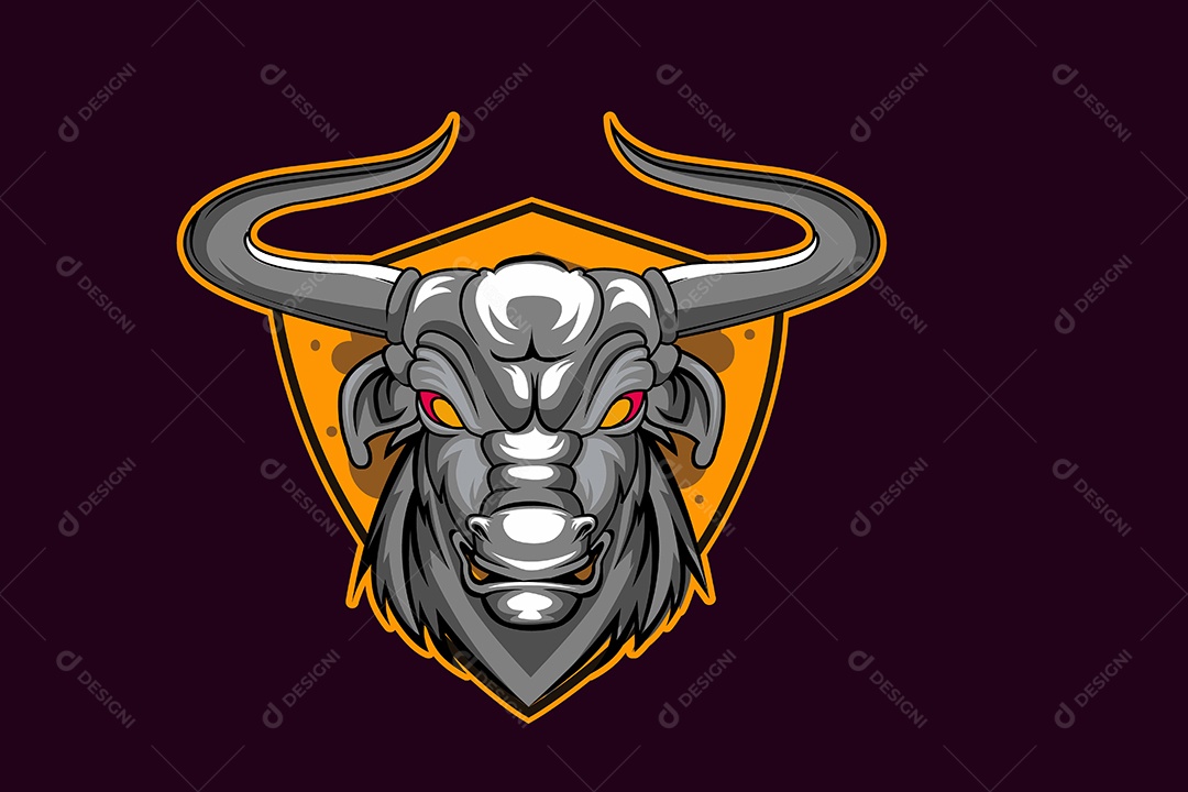 Touro Mascote Ilustração Vetor EPS
