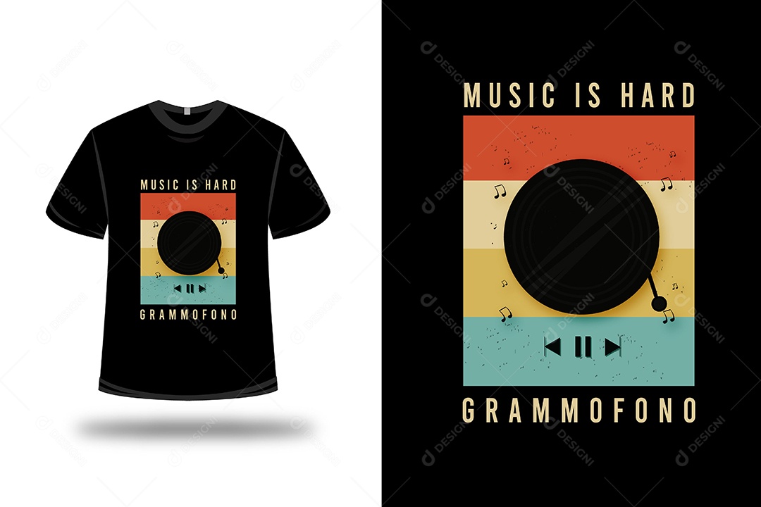 Camiseta Música é Difícil Vetor EPS