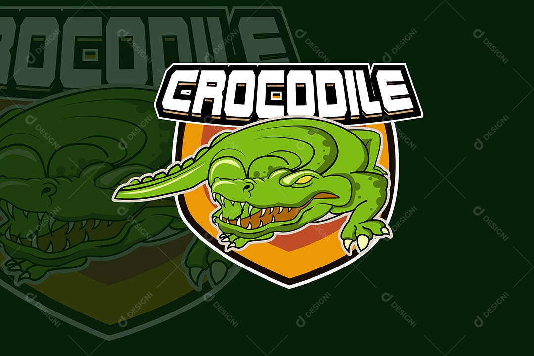 Crocodilo Mascote Ilustração Vetor EPS