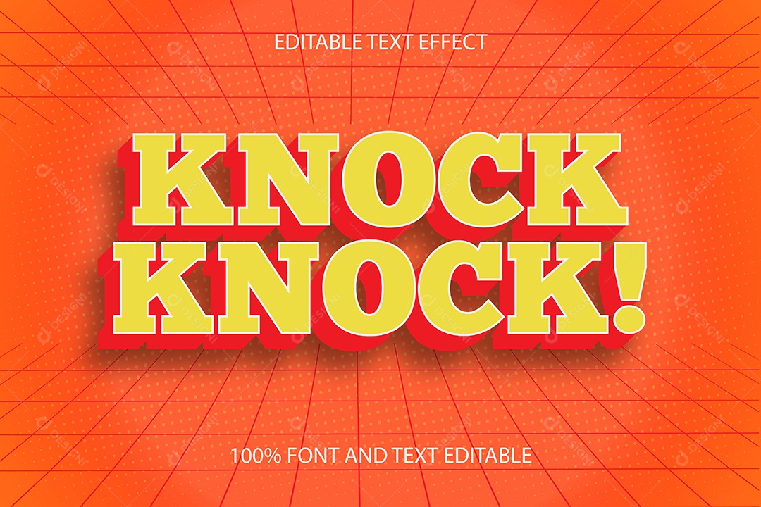 Efeito de Texto Toc Toc Vetor EPS Editável