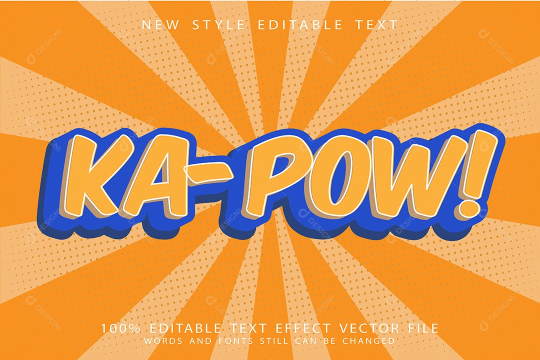 Efeito de Texto Com Poder Vetor EPS Editável