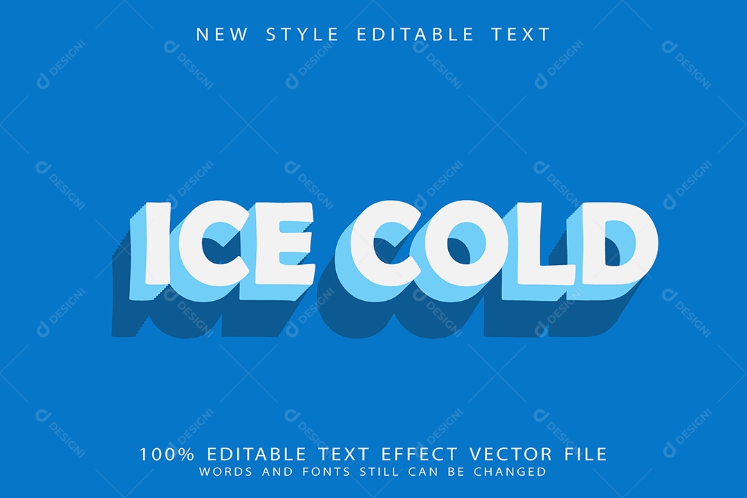 Efeito de Texto Gelado Vetor EPS Editável