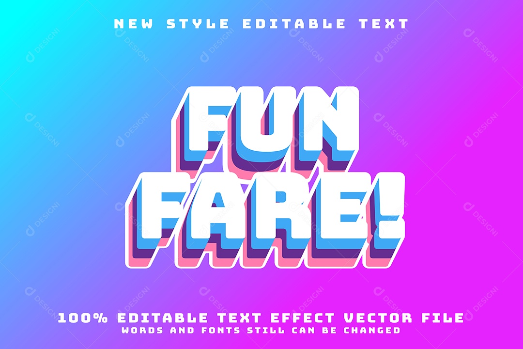 Efeito de Texto Tarifa Divertida Vetor EPS Editável