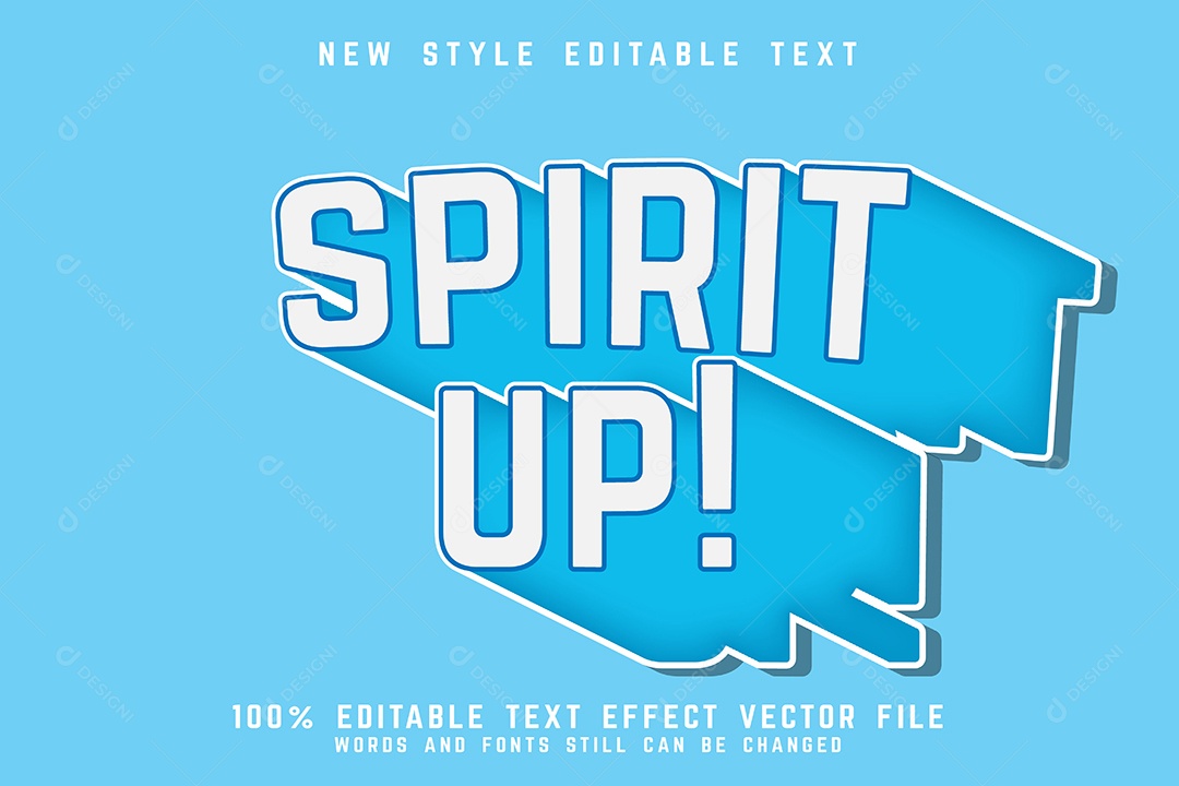 Efeito de Texto Espírito para Cima Vetor EPS Editável