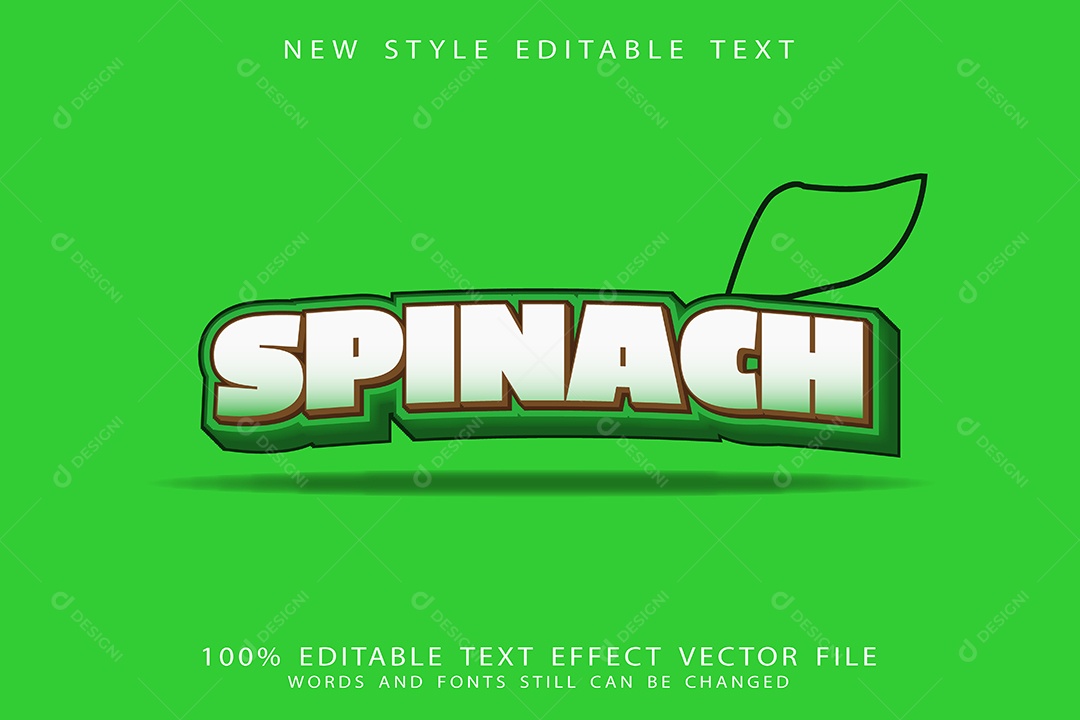 Efeito de Texto Espinafre Vetor EPS Editável