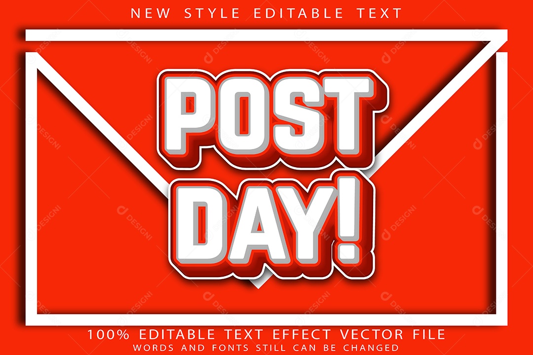 Efeito de Texto Dia De Postagem Vetor EPS Editável