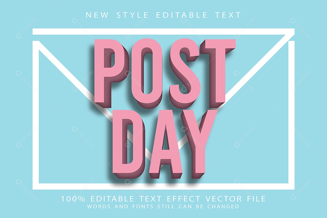 Efeito de Texto Dia de Postagem Vetor EPS Editável