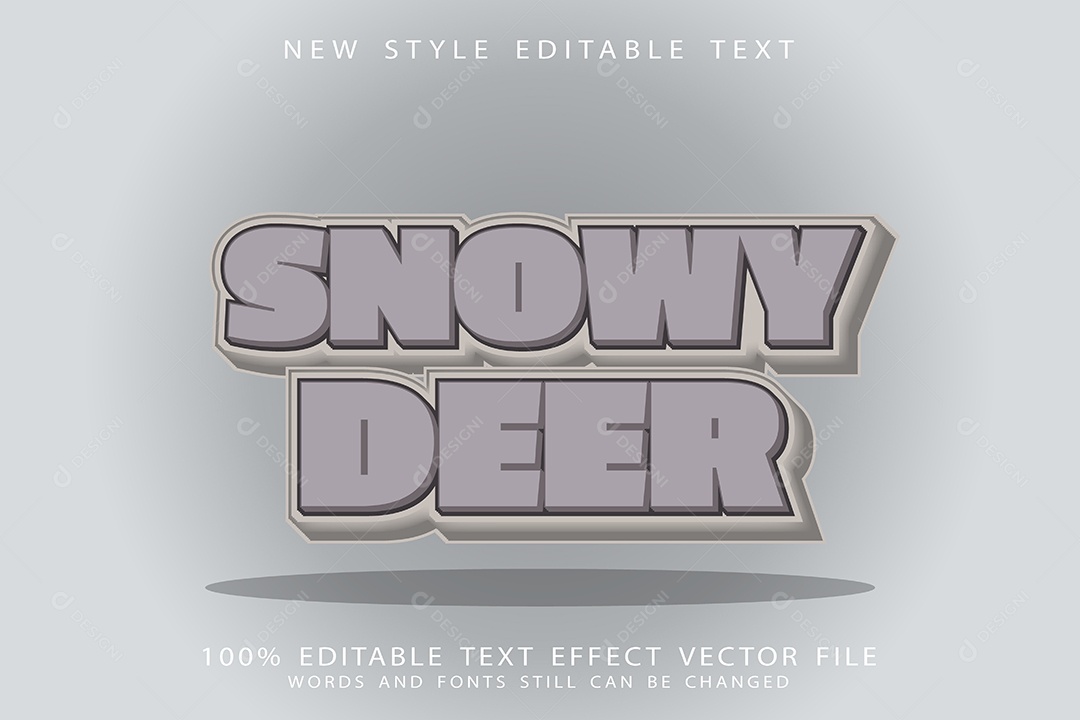 Efeito de Texto Veado Nevado Vetor EPS Editável