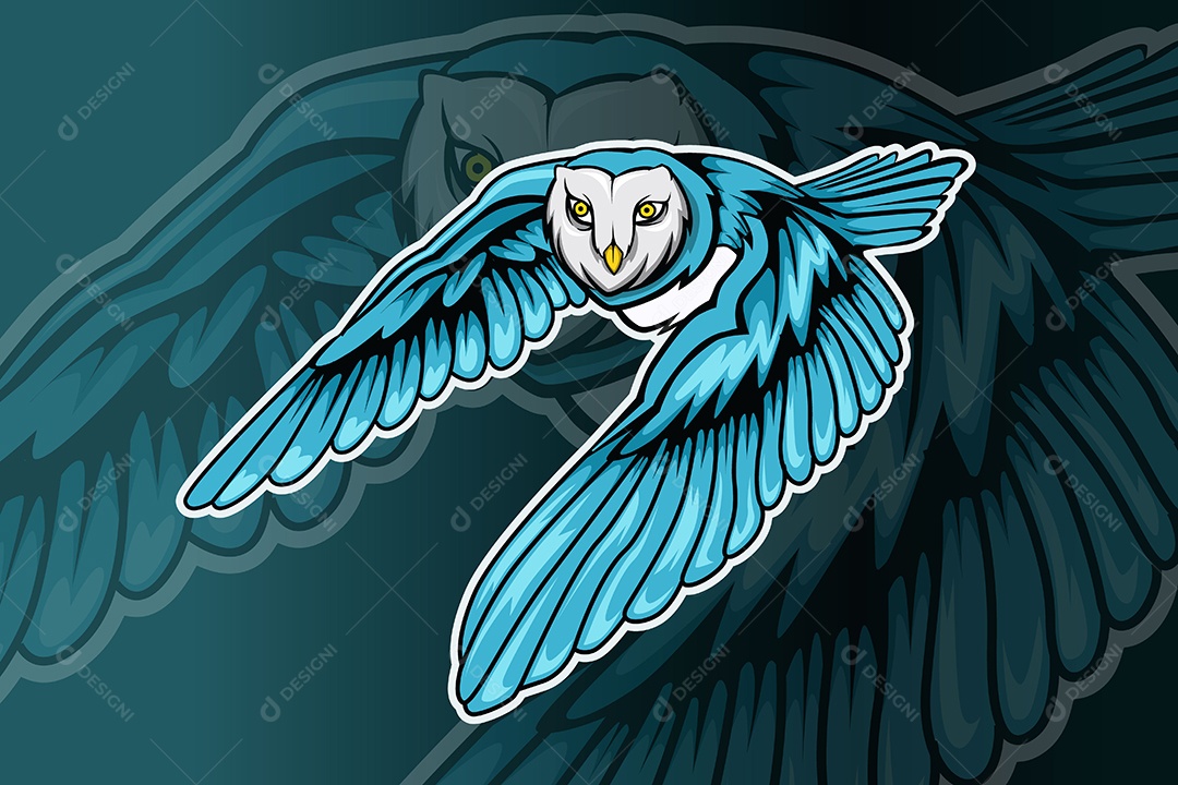 Pássaro Mascote Ilustração Vetor EPS