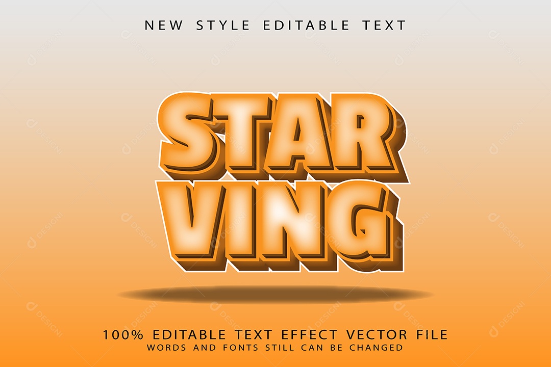 Efeito de Texto Asa de Estrela Vetor EPS Editável