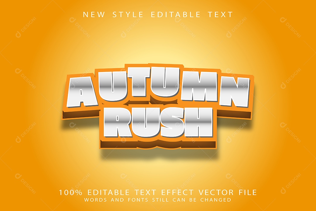 Efeito de Texto Corrida de Outono Vetor EPS Editável