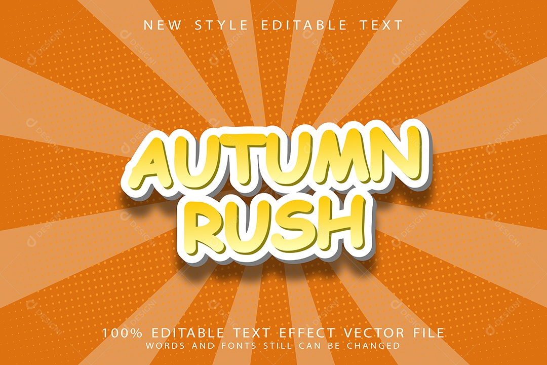 Efeito de Texto Corrida de Outono Vetor EPS Editável