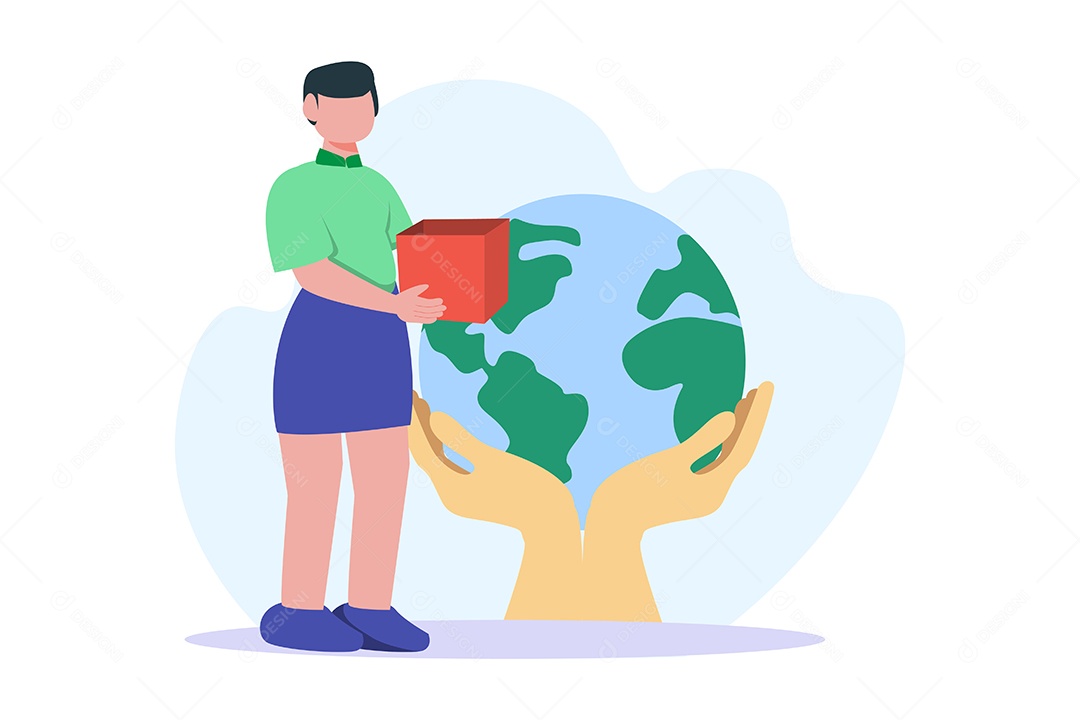 Ilustração do Dia da Terra Votar EPS