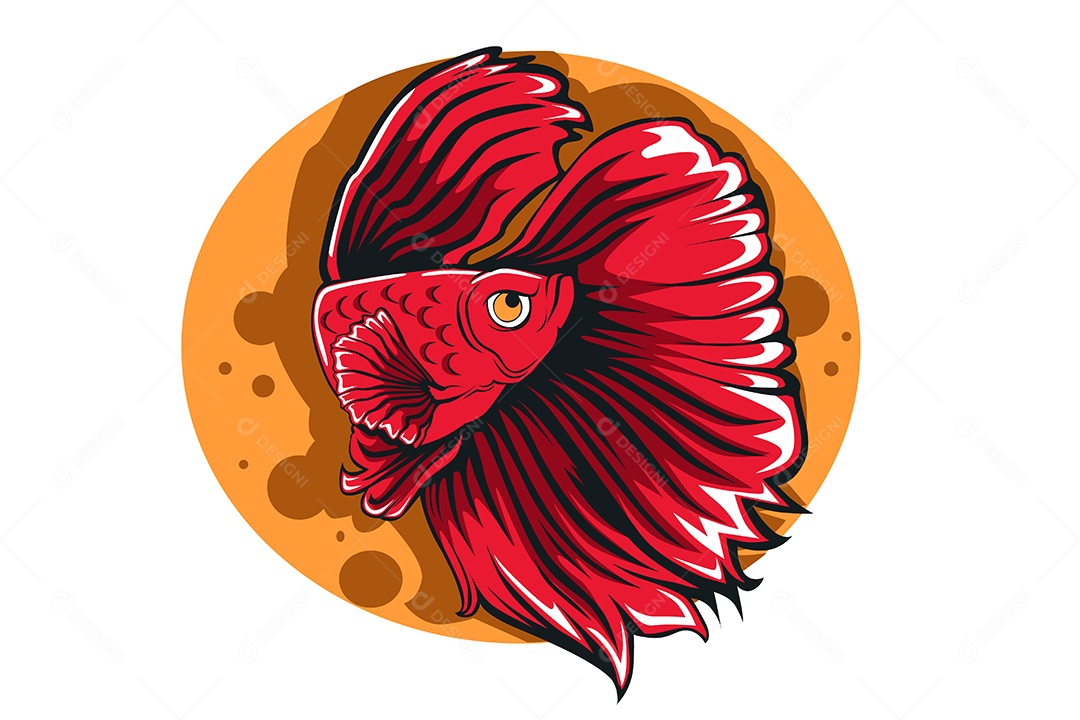 Peixe Mascote Ilustração Vetor EPS