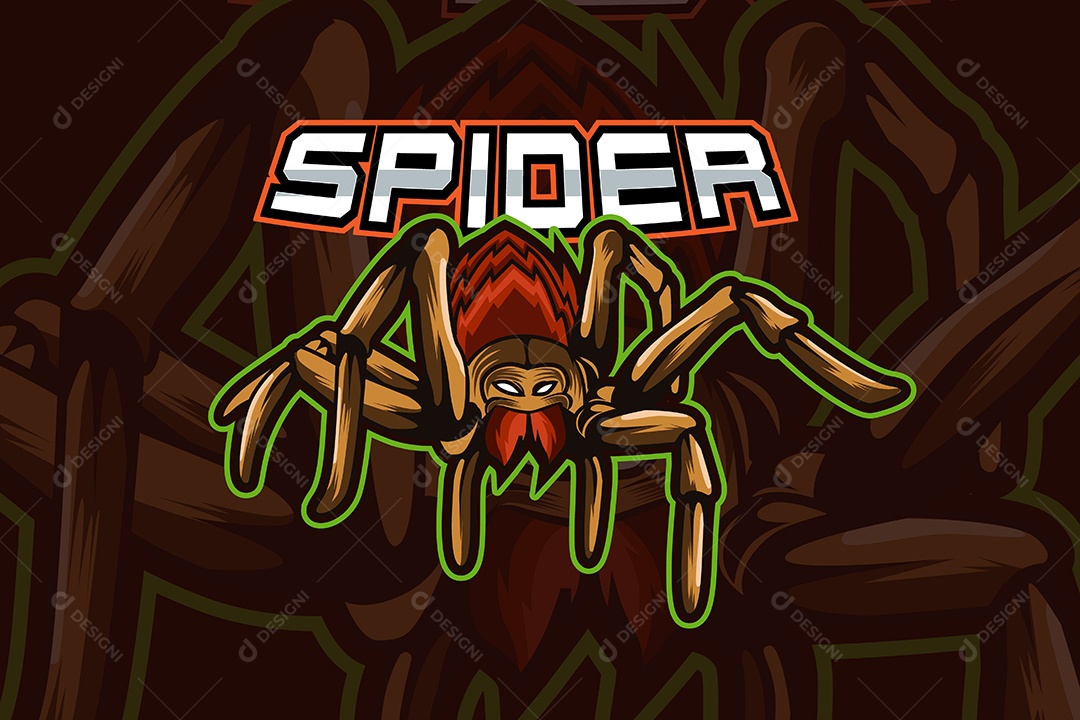 Aranha Mascote Ilustração Vetor EPS