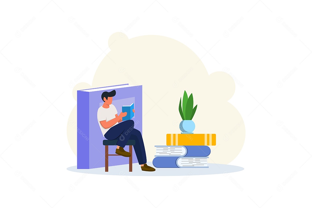 Ilustração Dia Mundial do Livro Vetor EPS