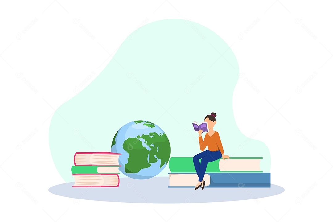 Ilustração Dia Mundial do Livro Vetor EPS