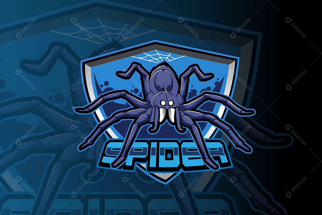 Aranha Mascote Ilustração Vetor EPS