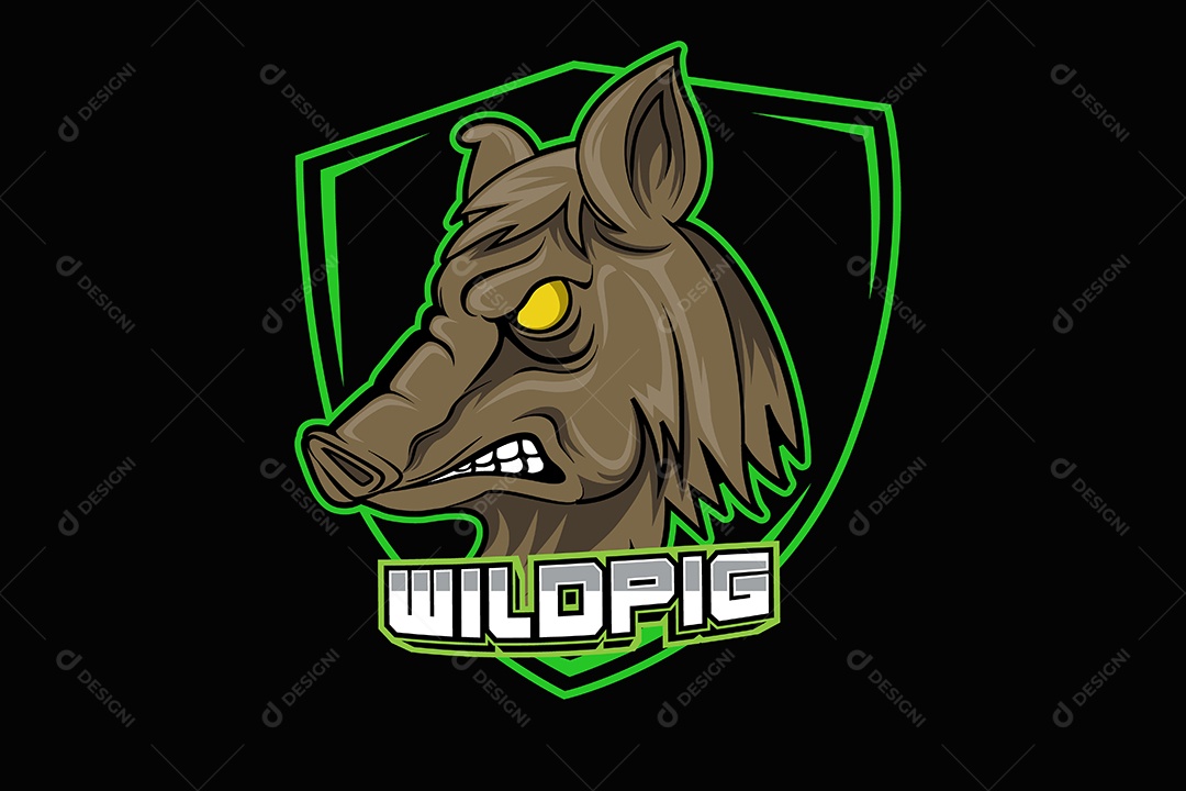 Porco Mascote Ilustração Vetor EPS