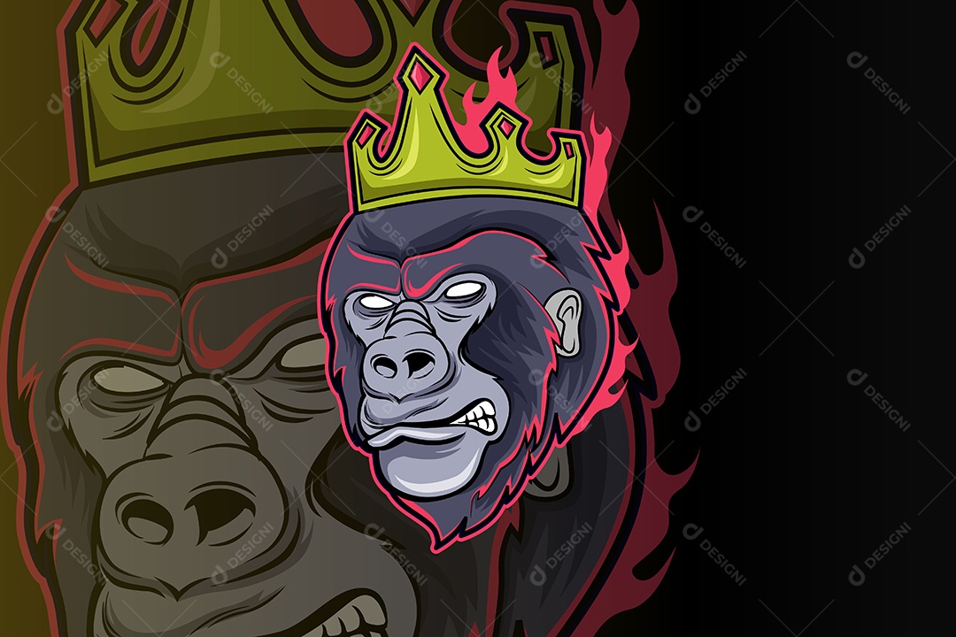 Macaco Mascote Ilustração Vetor EPS