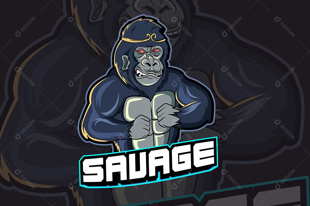 Macaco Mascote Ilustração Vetor EPS