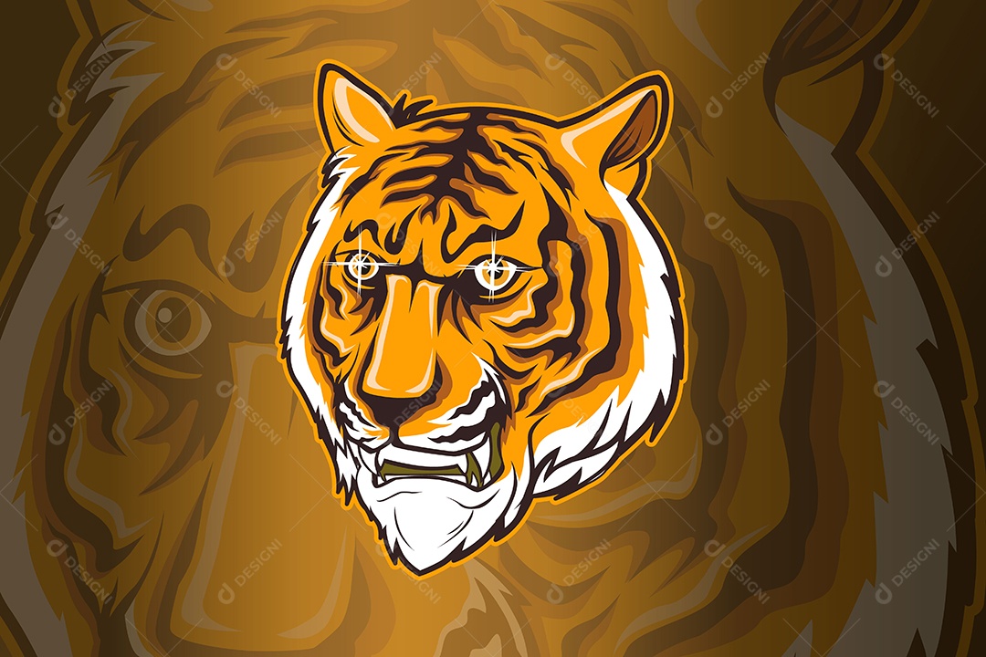 Tigre Mascote Ilustração Vetor EPS