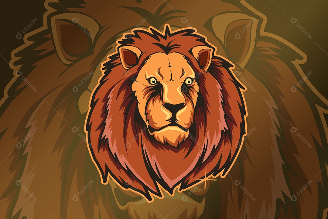 Leão Mascote Ilustração Vetor EPS