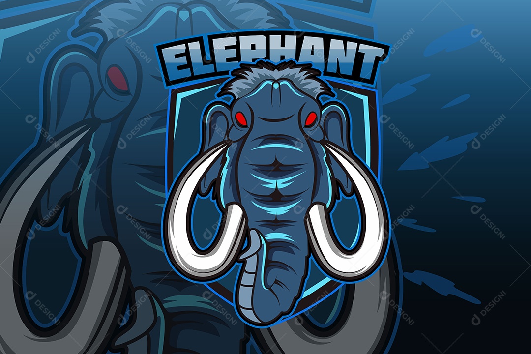 Elefante Mascote Ilustração Vetor EPS