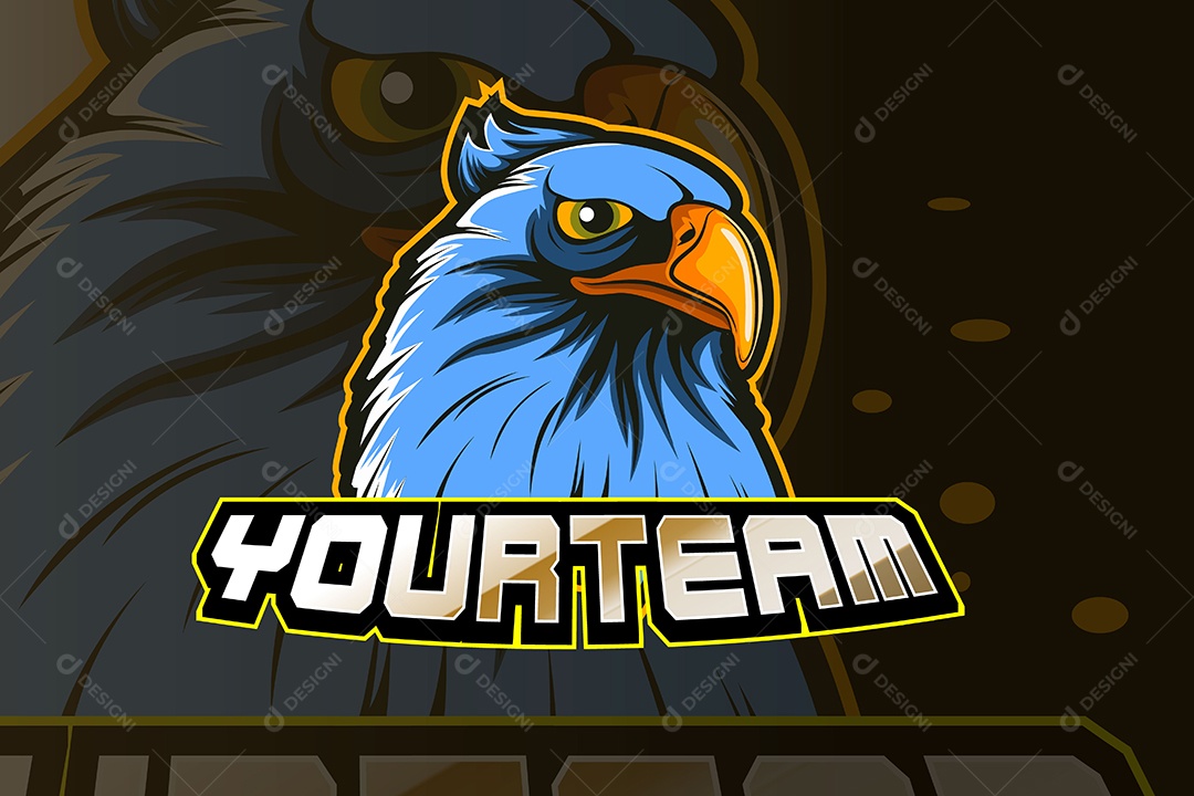 Pássaro Mascote Ilustração Vetor EPS