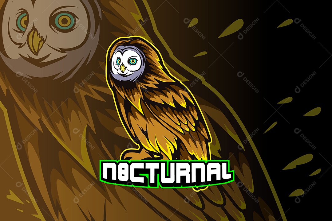 Coruja Mascote Ilustração Vetor EPS