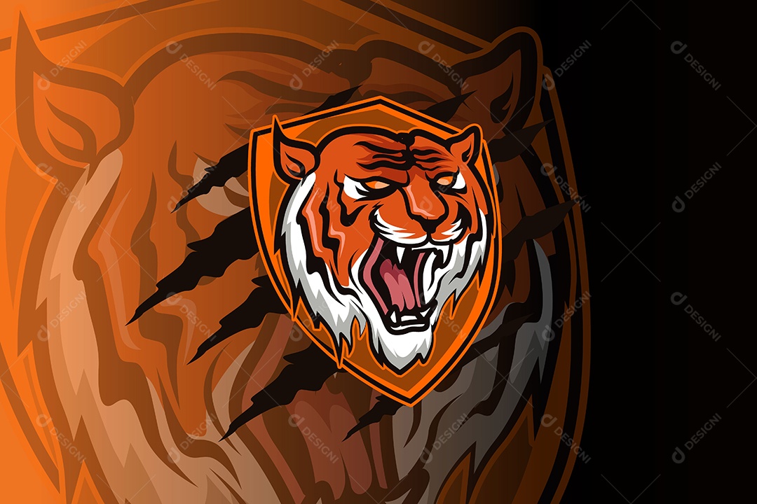 Tigre Mascote Ilustração Vetor EPS