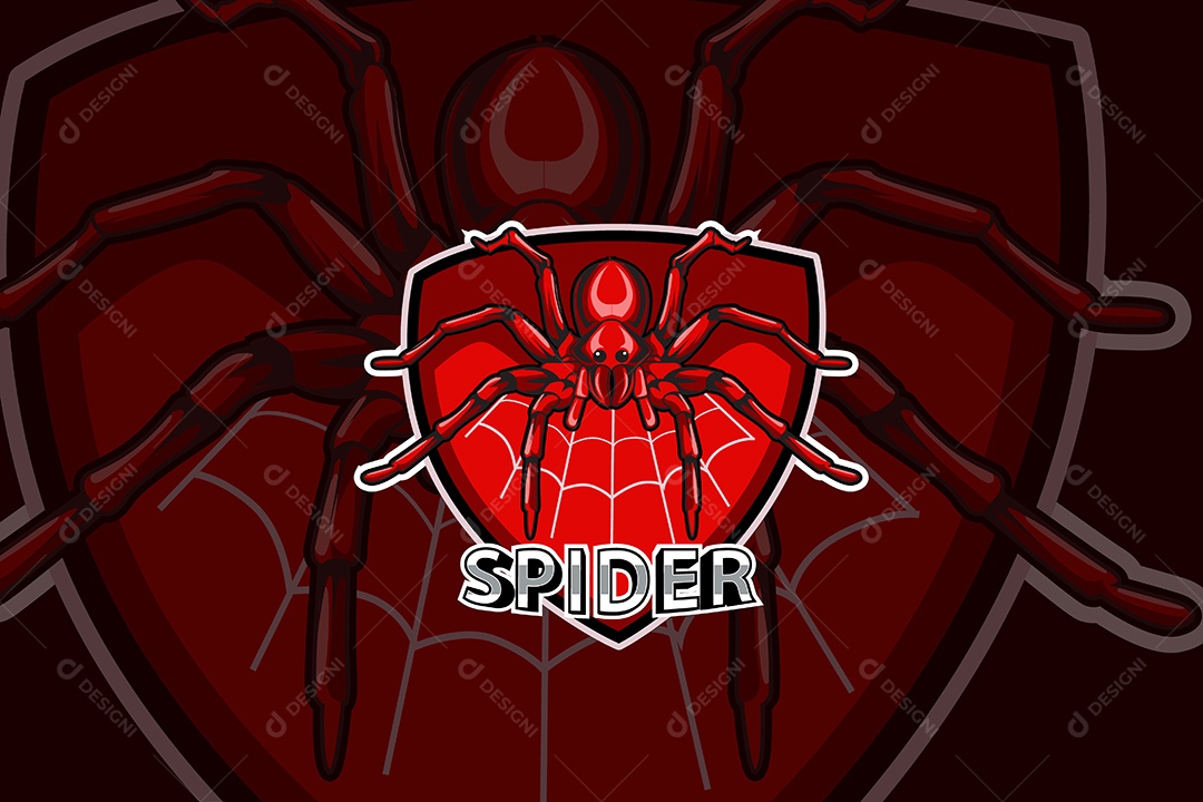 Aranha Mascote Ilustração Vetor EPS